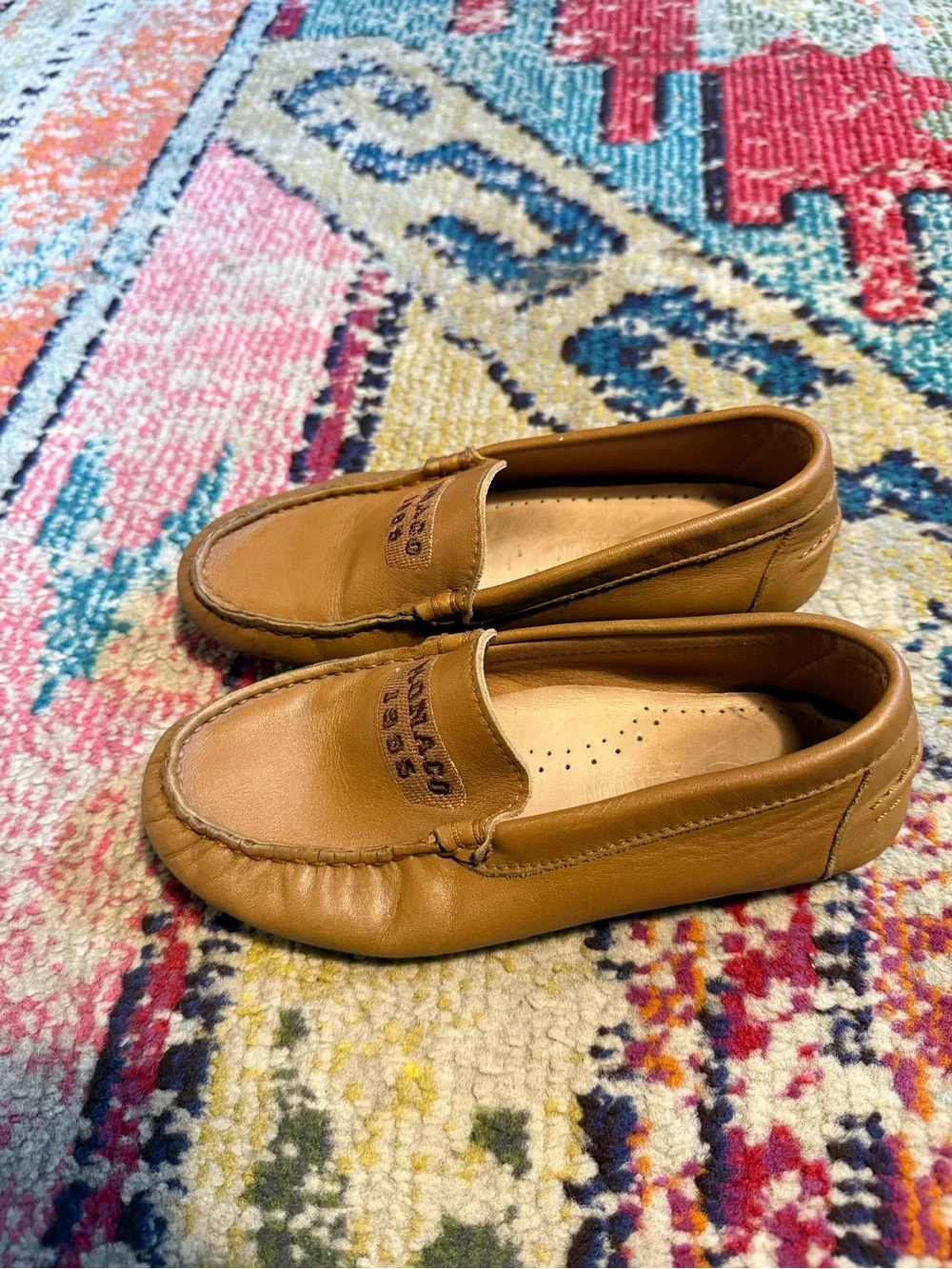 LMDI collection Brown Leather Slip-On Loafers EUR 32